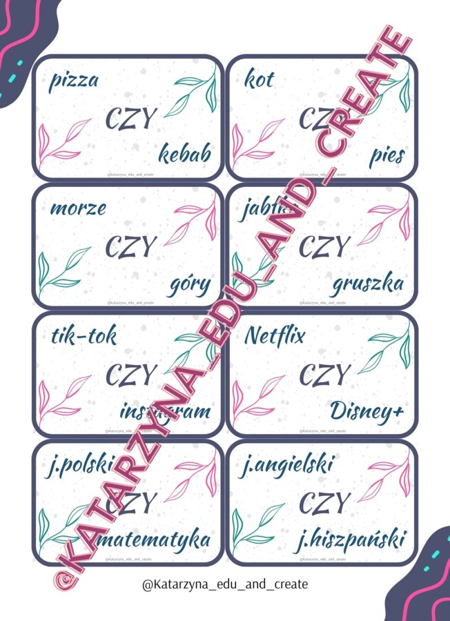 To czy To, gra karciana, część 1