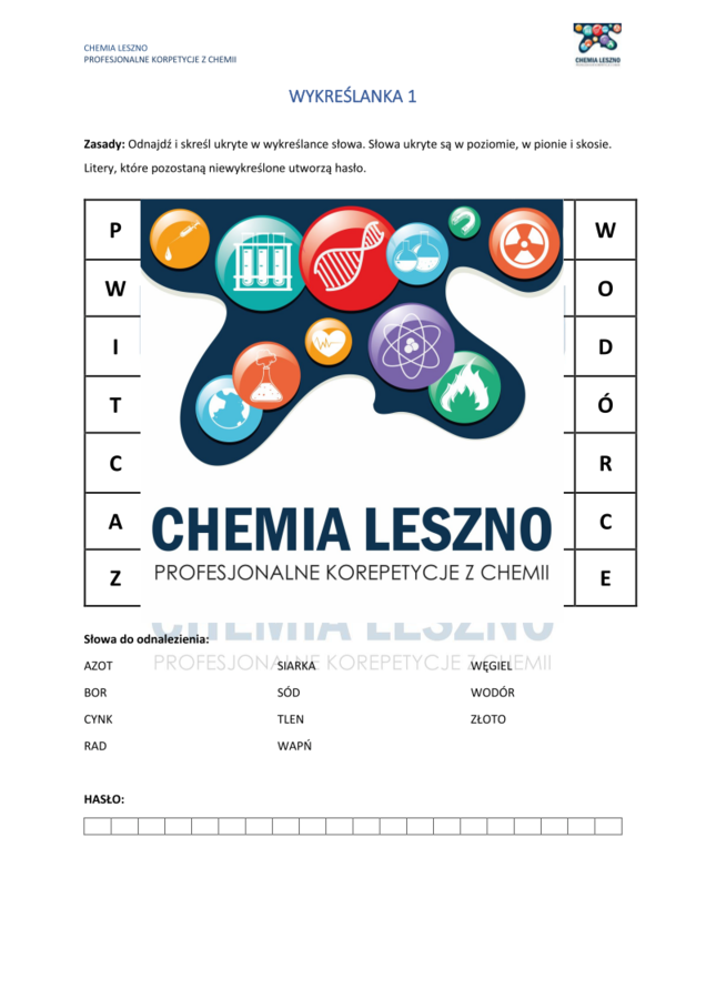 Wykreślanki chemiczne