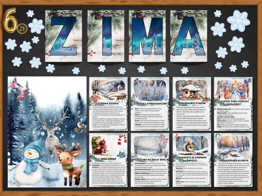 GAZETKA ZIMA - napis, plansze, plakat