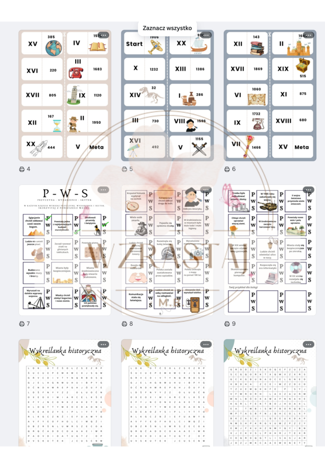 Zestaw 18 aktywności historia 4-5 sp