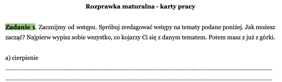 Rozprawka maturalna - karty pracy krok po kroku