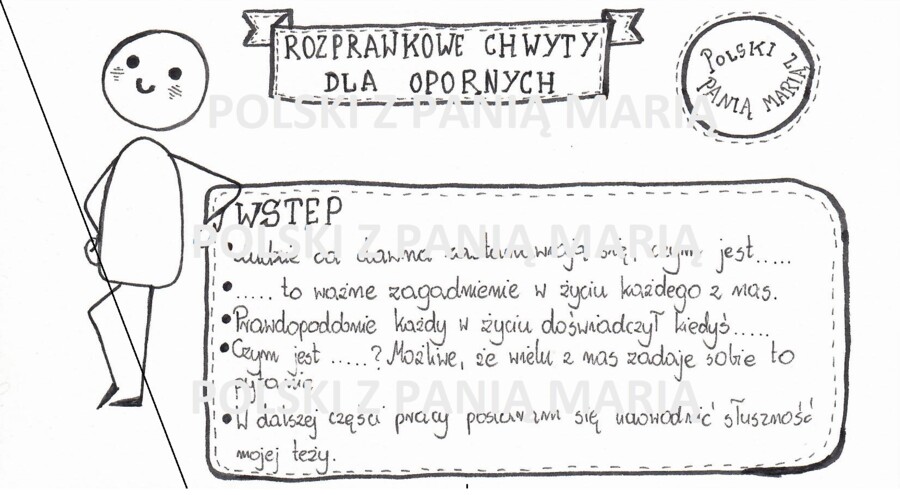 Rysnotka "ROZPRAWKOWE CHWYTY DLA OPORNYCH" - pisanie rozprawki