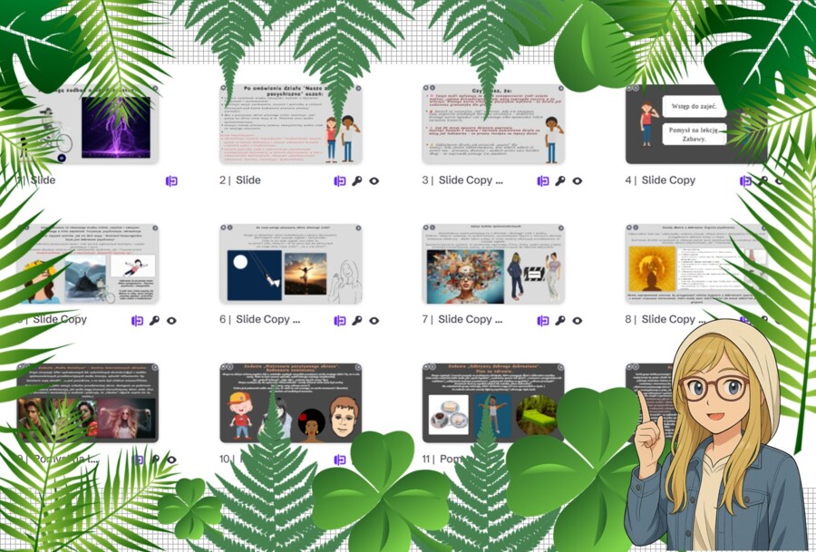 Prezentacja multimedialna w genial.ly „Jak mogę zadbać o mój dobrostan?". Edukacja zdrowotna. Klasa 7. Dział „Nasze zdrowie psychiczne".