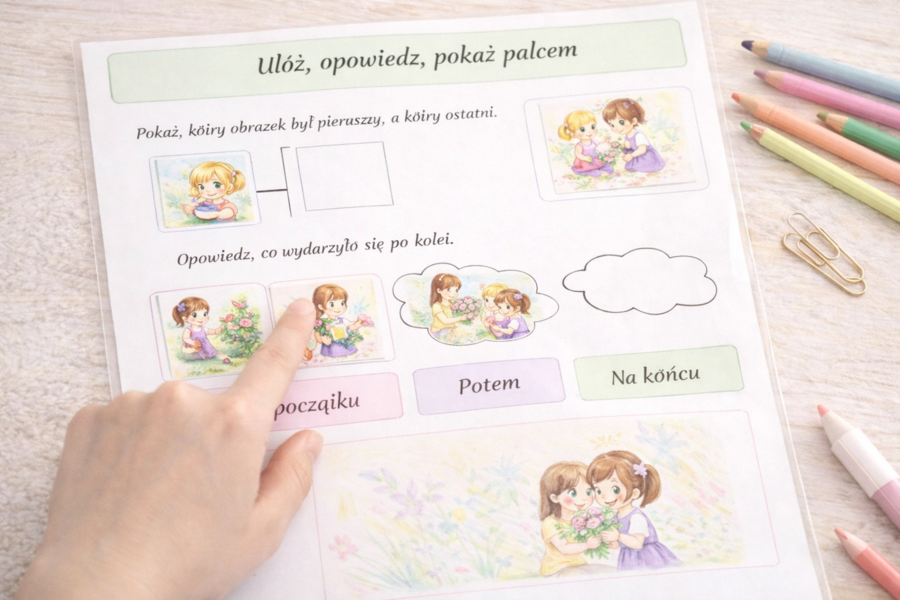 Róża i Jagoda – historyjka obrazkowa 4 elementy