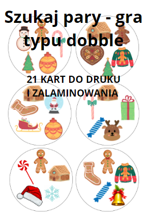 Gra typu dobble - wersja świąteczna
