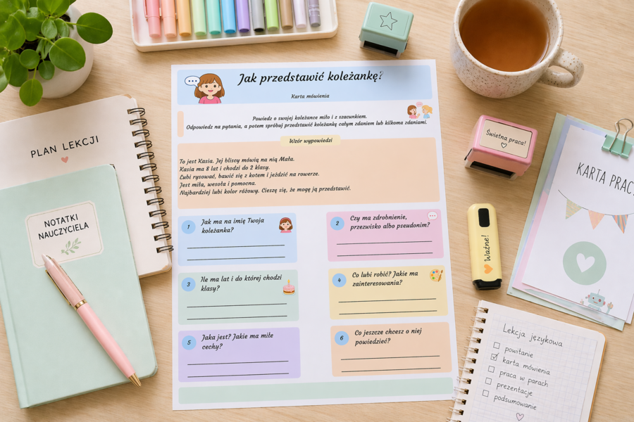 Jak przedstawić koleżankę? – karta mówienia