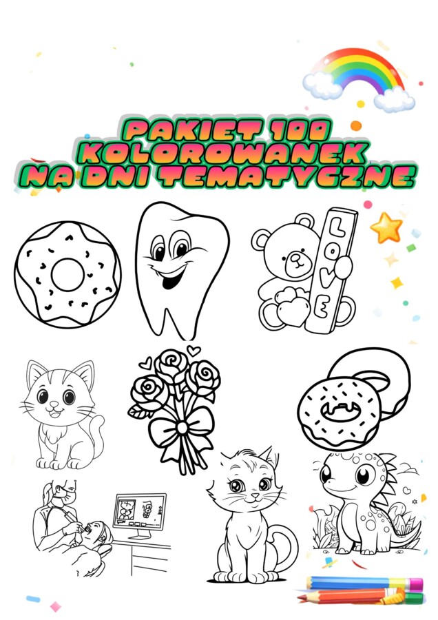 100 kolorowanek na różne dni tematyczne