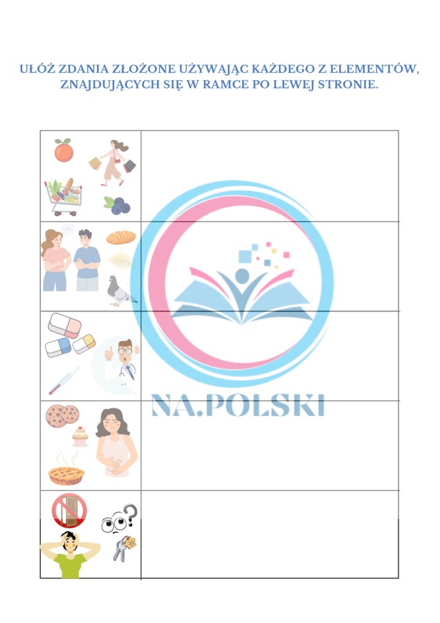 Ułóż zdania złożone