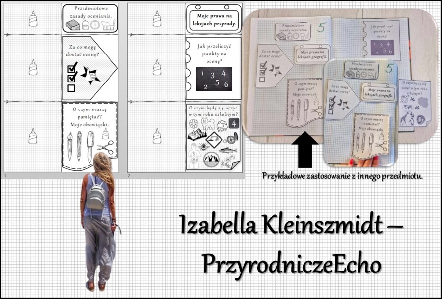 Przedmiotowe zasady oceniania (PZO) z przyrody (klasa 4). Interaktywna notatka do wycinania, zginania i wypełniania przez ucznia.