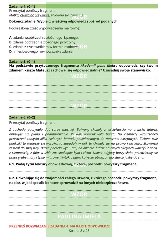 Próbny egzamin ósmoklasisty - Akademia pana Kleksa