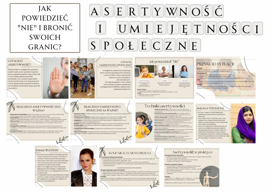 ASERTYWNOŚĆ I UMIEJĘTNOŚCI SPOŁECZNE - gazetka
