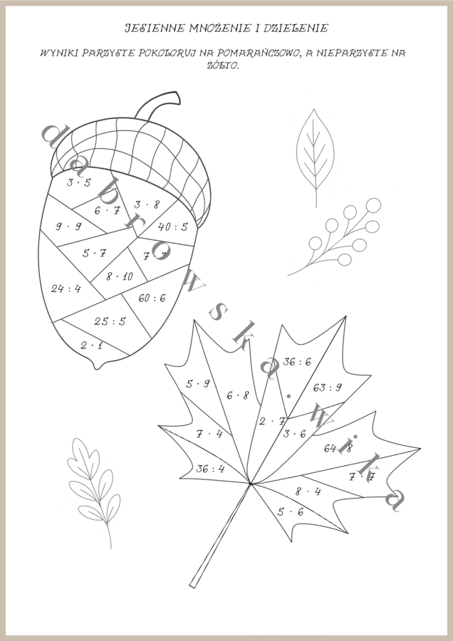 Jesienne mnożenie i dzielenie