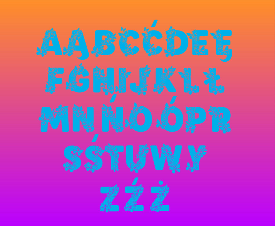 Alfabet polski do tworzenia napisów dekoracyjnych pliki (png i pdf)
