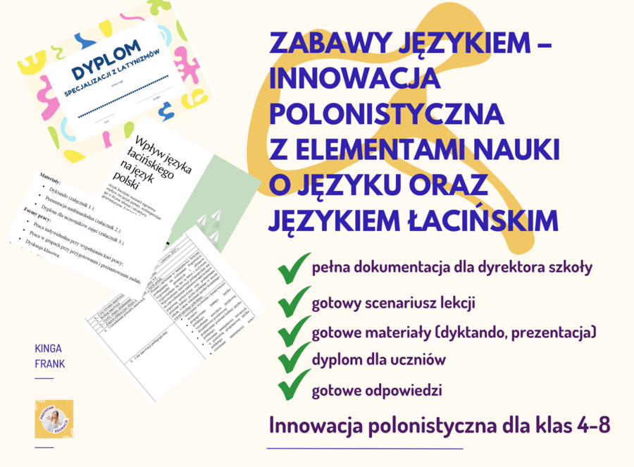 Innowacja pedagogiczna z języka polskiego z elementami łaciny idealna dla klas 4-8!