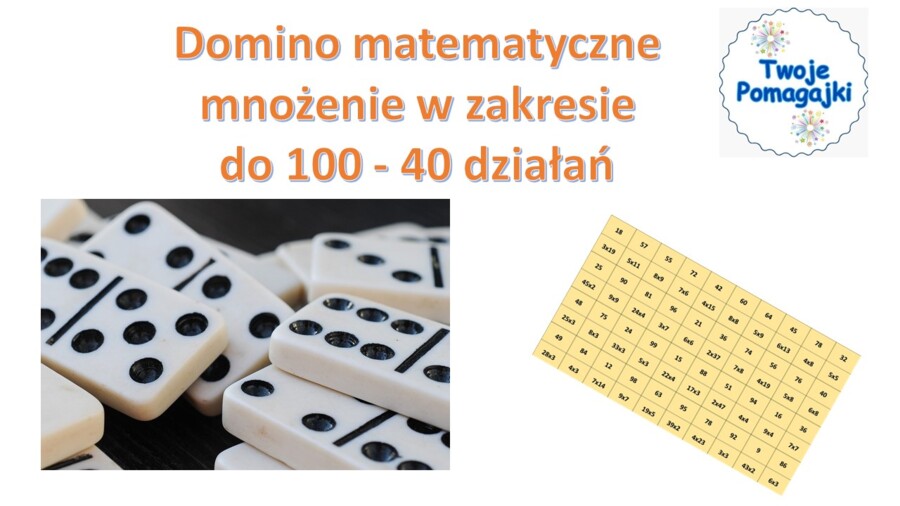 Domino matematyczne - mnożenie w zakresie do 100
