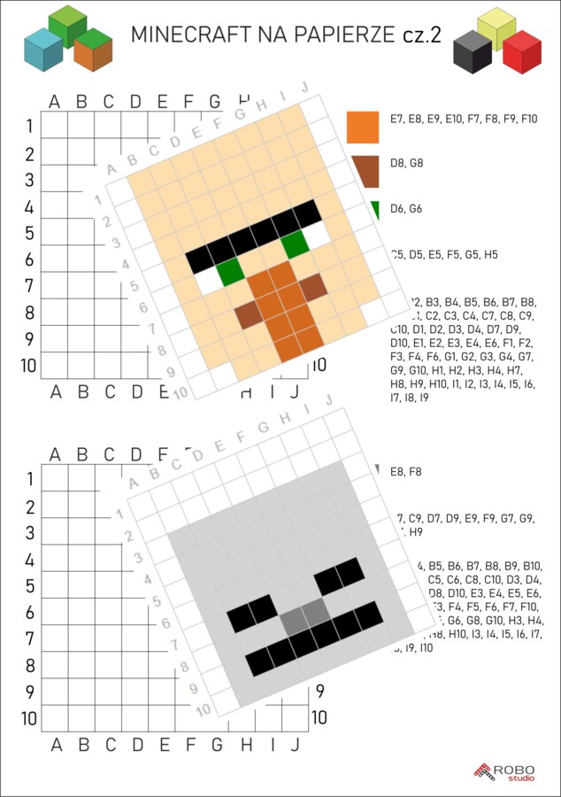 Kodowanka- minecraft, dyktando graficzne, klasy 1-3 i przedszkole- nowe karty!