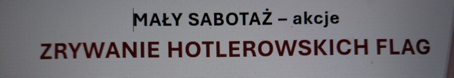 Mały Sabotaż -Zrywanie niemieckich flag - karta pracy