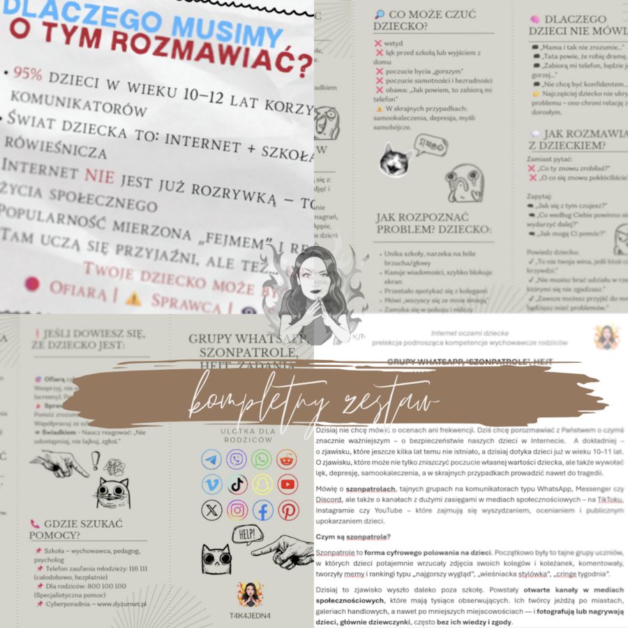 ✨ Pakiet edukacyjny dla wychowawcy „Ukryte zagrożenia internetu oczami ucznia – szonpatrole, tajne grupy, hejt”