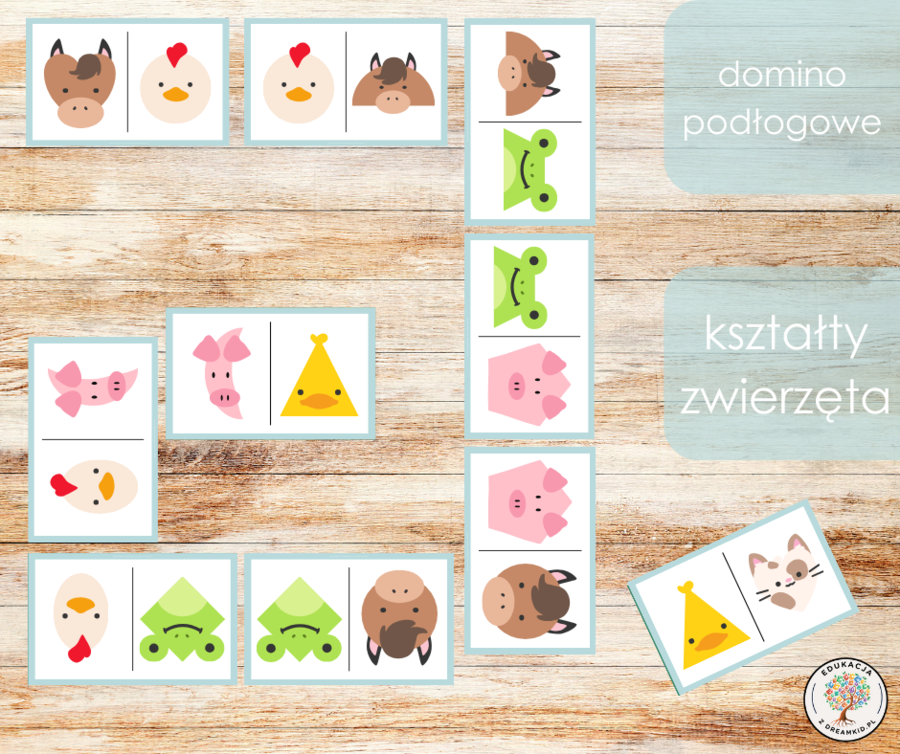 Domino podłogowe - kształty zwierzęta