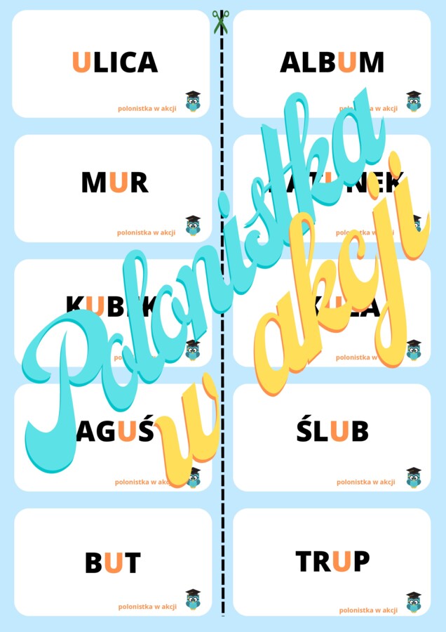 Domino ortograficzne z ,,U"