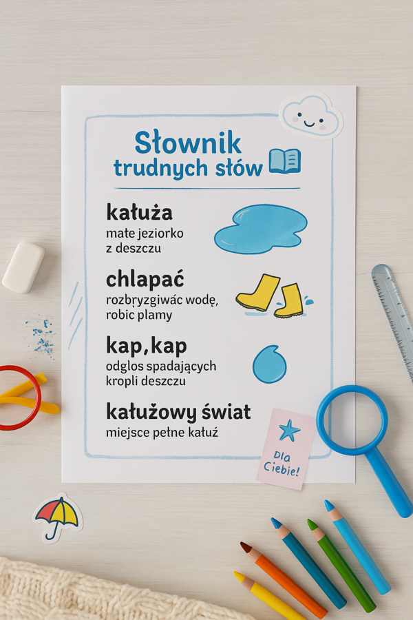 Książka tematyczna „Deszczowe przygody”