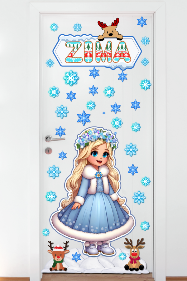 Dekoracja drzwi - PANI ZIMA - grafika XXL