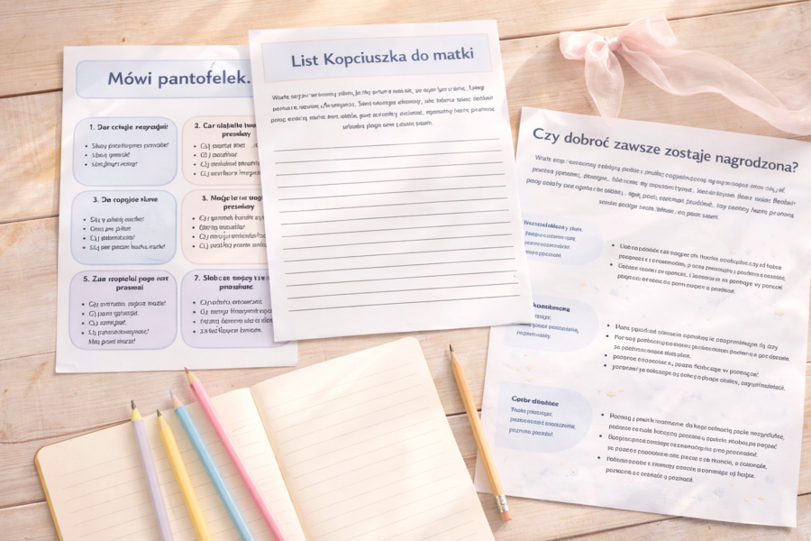 Kopciuszek – kreatywne karty pracy PDF do druku | język polski, matematyka i plastyka | klasy 1–3