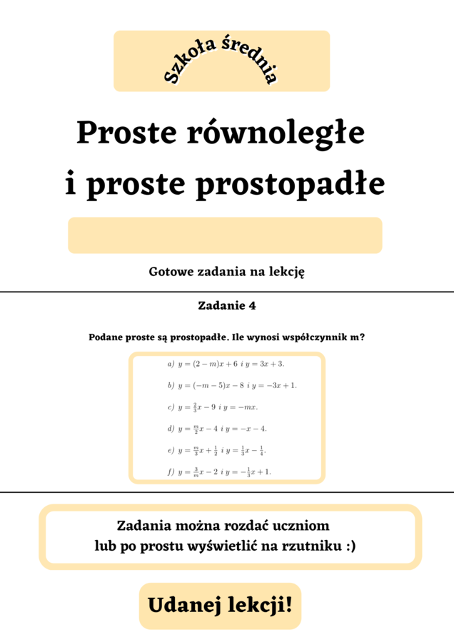 Proste równoległe i proste prostopadłe. Szkoła średnia :-)