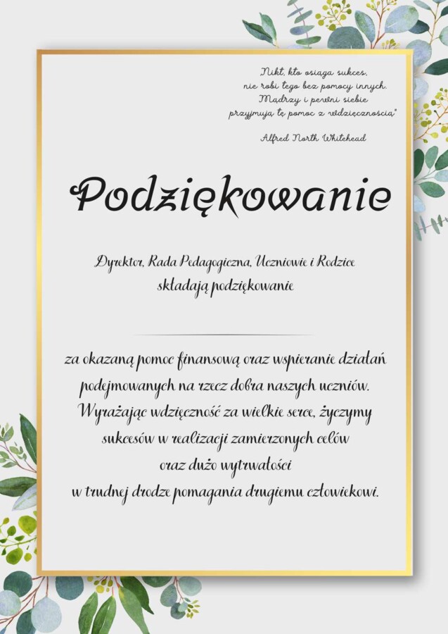 Podziękowanie