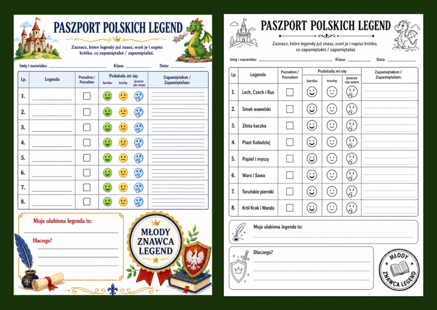 📗 LEGENDY MIESIĄCA - podróże z opowieścią przez cały rok – kompletna innowacja pedagogiczna dla klas I–III