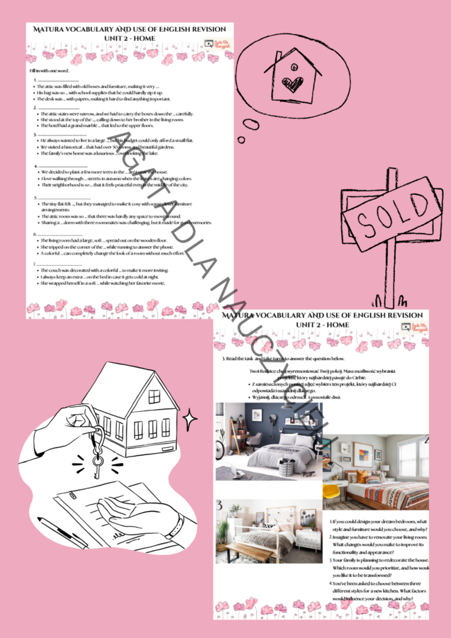 Matura - Unit 2 - dom - słownictwo + use of english + matura ustna