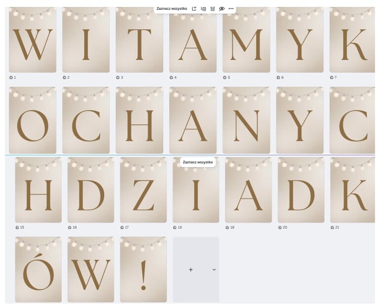 WITAMY KOCHANYCH DZIADKÓW! NAPIS NA PRZEDSTAWIENIE