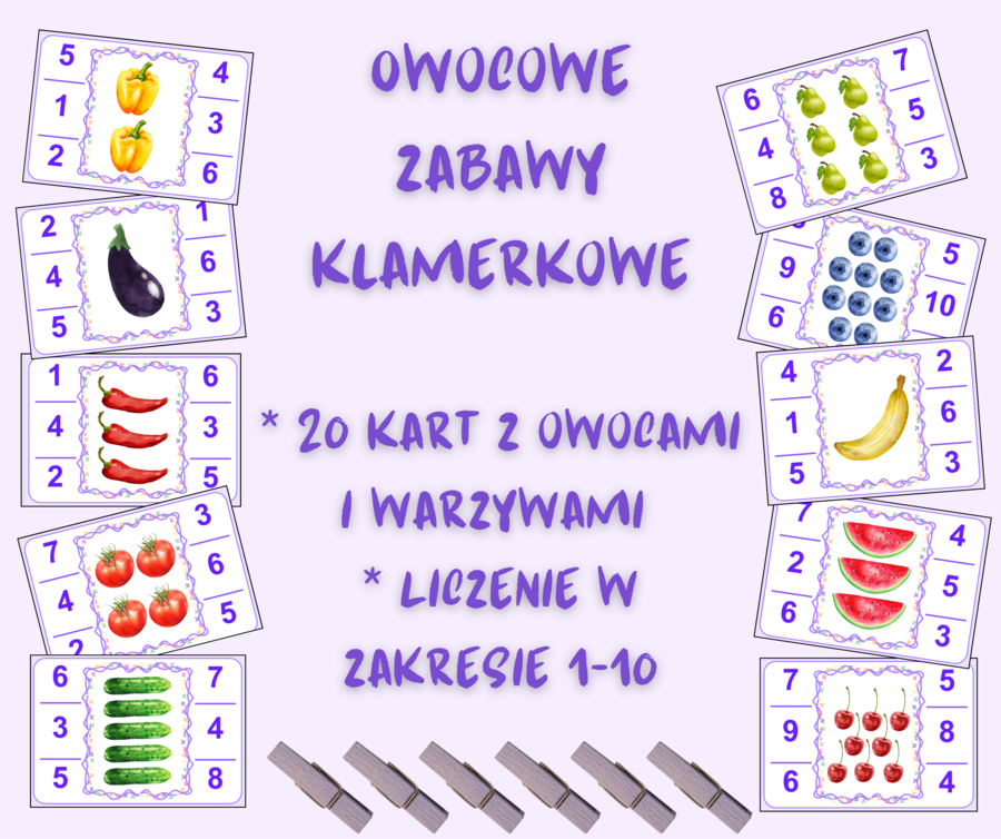 Owocowe zabawy klamerkowe