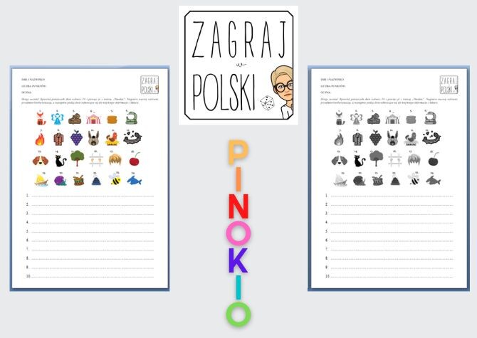 Kartkówka z ikonami - "Pinokio"