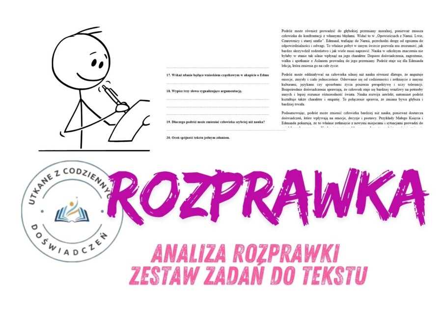 Analiza rozprawki – zestaw zadań do tekstu.  Przykład 2