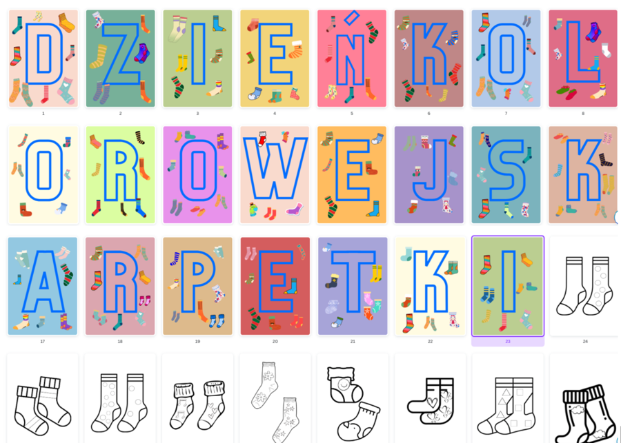 Dzień kolorowej skarpetki - GIRLANDA, KOLOROWANKI skarpetek