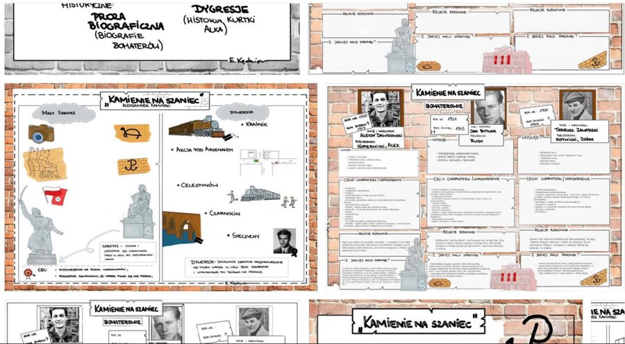 "Kamienie na szaniec" - karty pracy do samodzielnego uzupełnienia