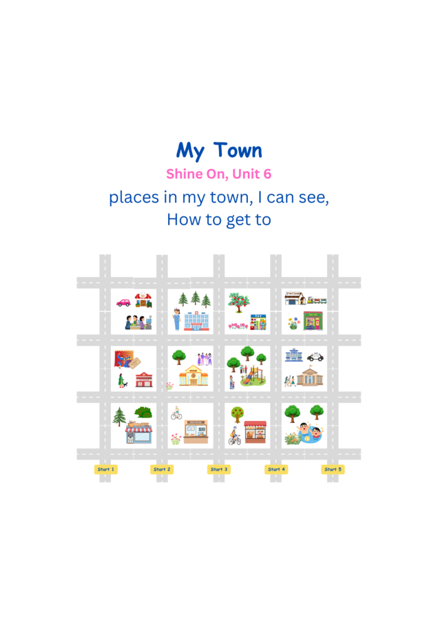 MY TOWN  (Shine On, Unit 6) - mapa, miejsca w miescie,