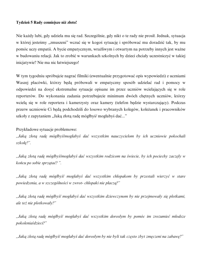 "Przerwa na RELACJE" projekt, innnowacja własna /wychowawca, psycholog, pedagog, świetlica, biblioteka/