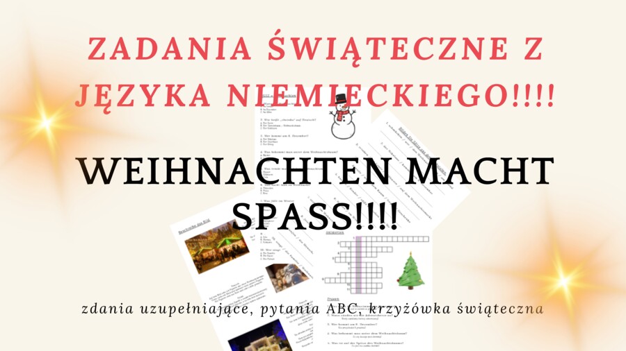 Zadania świąteczne z języka niemieckiego – Weihnachten macht Spaß!