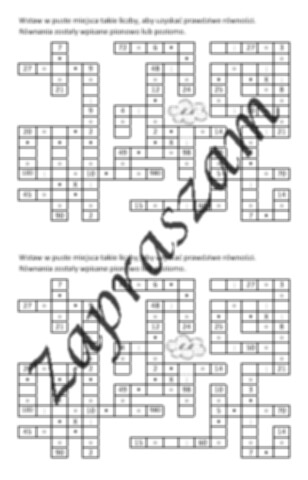 Krzyżówka matematyczna - mnożenie i dzielnie.