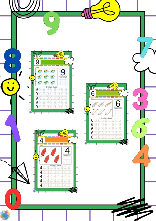ARKUSZE MATEMATYCZNE OD 1 DO 10 ĆWICZENIA DLA PRZEDSZKOLAKÓW