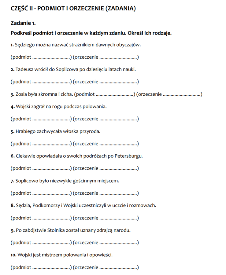 Składnia zdania pojedynczego (części zdania) E8
