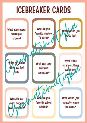 Icebreaker Conversation Cards - karty integracyjne po angielsku