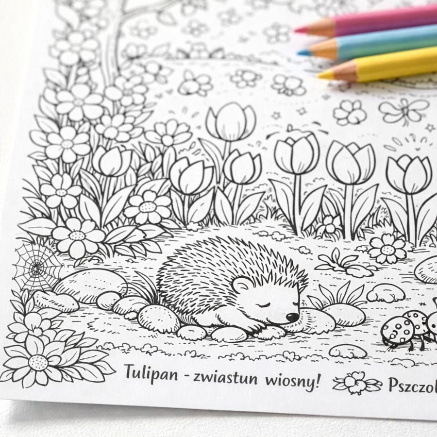 Kolorowanka "Wiosenny ogród"