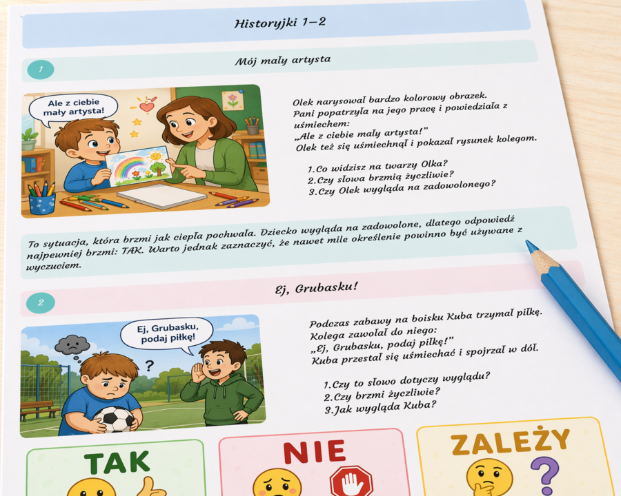 Czy każde przezwisko jest miłe? – historyjki obrazkowe