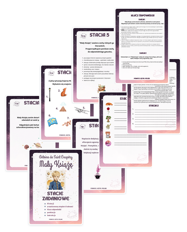 STACJE ZADANIOWE "Mały Książę" Antoine de Saint-Exupery
