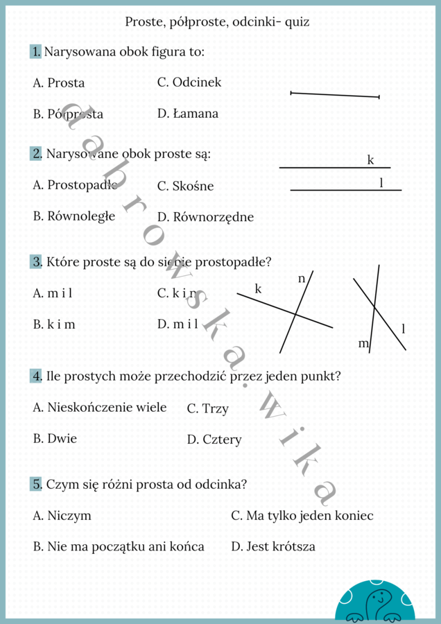 Proste, półproste i odcinki - quiz