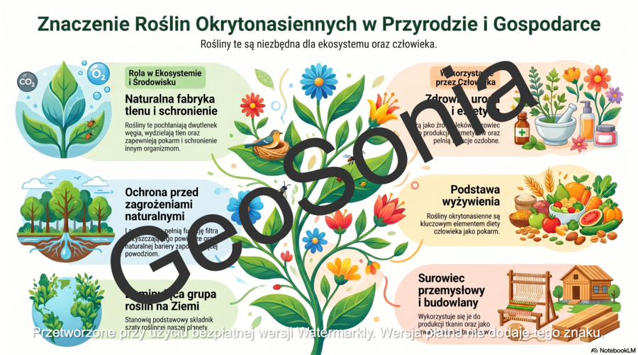 Znaczenie i przegląd roślin okrytonasiennych biologia klasa 5 sketchnotka