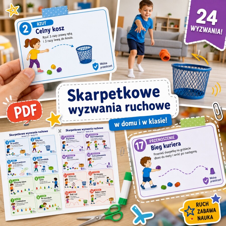 Skarpetkowe wyzwania ruchowe